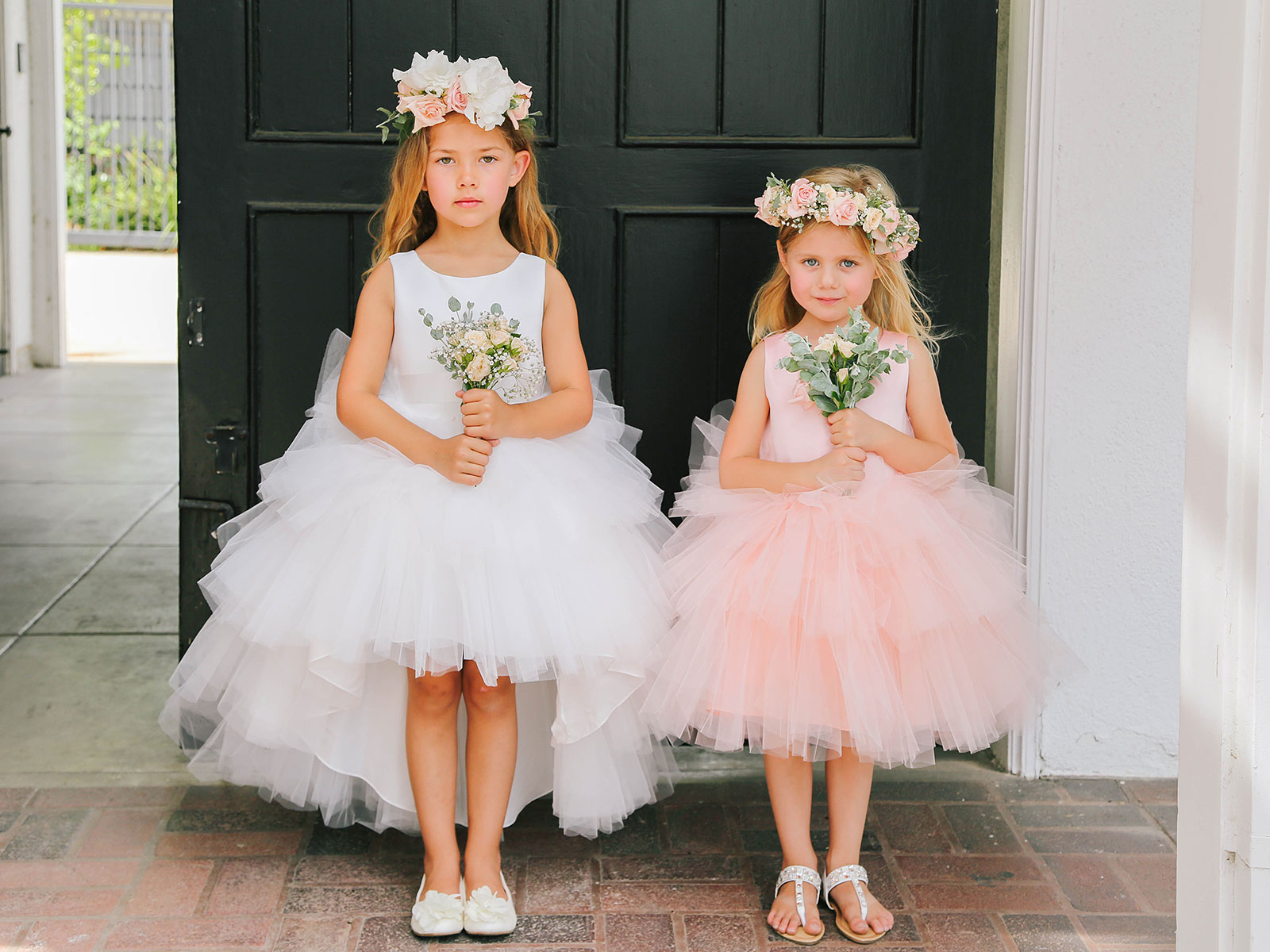 high low tulle flower girl dress