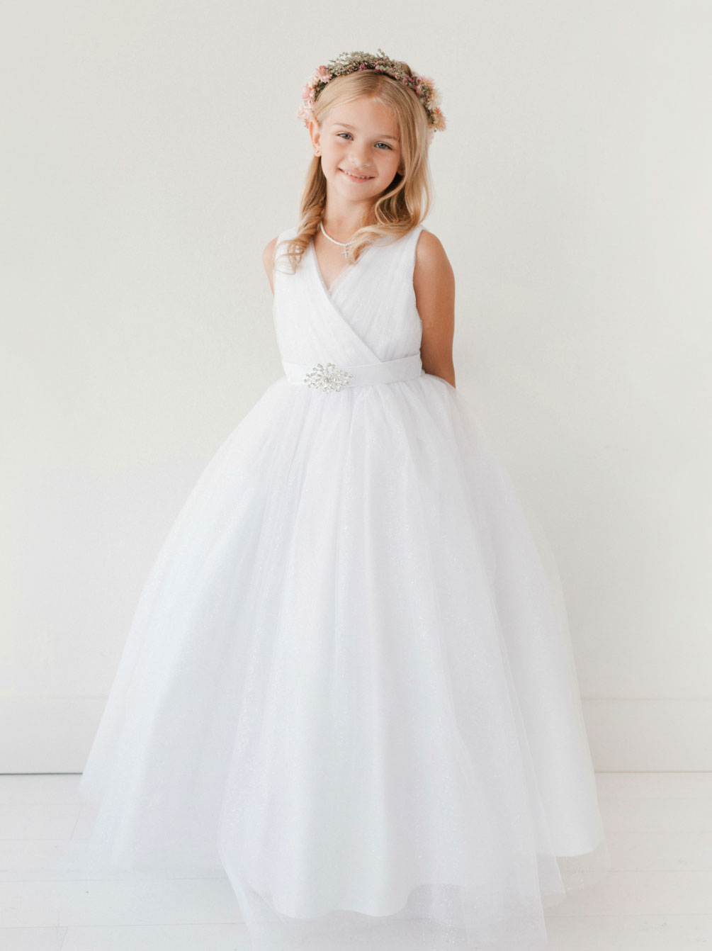 TT_5698_LONG - Girls Dress Style 5698 - WHITE LONG LENGTH- Tulle Dress ...