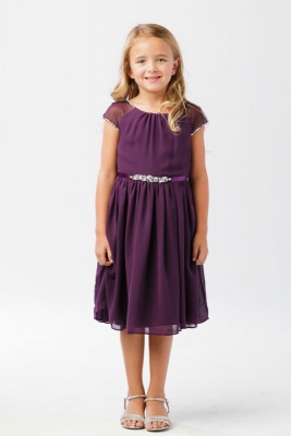 regency purple flower girl dresses