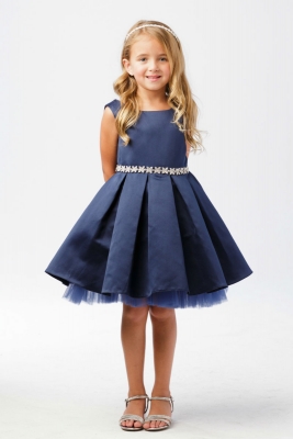navy baby flower girl dress