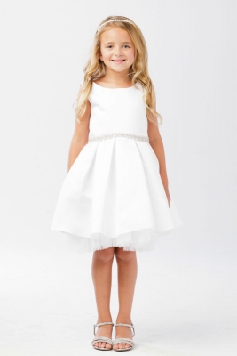 Girls Dress Style 5745 - Short Satin and Tulle Dress In Choice of Color
