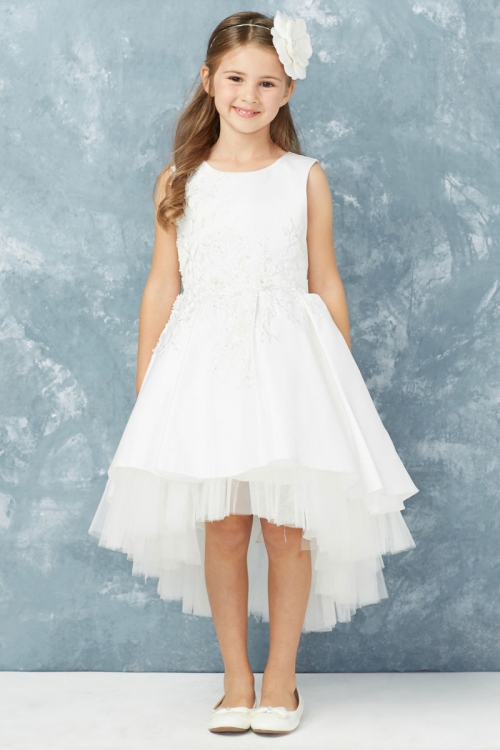 White High Low Flower Girl Dress Top ...