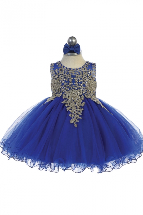 royal blue with gold dress