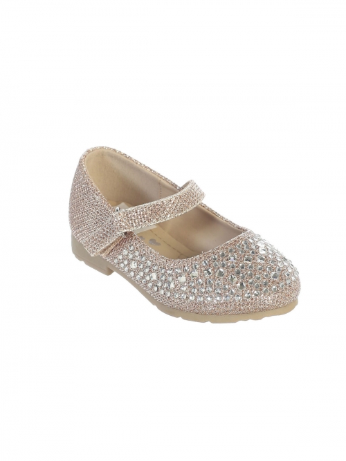 rose gold flower girl shoes