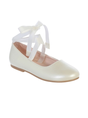 Girls Shoe Style S126-S127-Little Girls and Big Girls Shoe Lace Up Ballet in Choice of Color