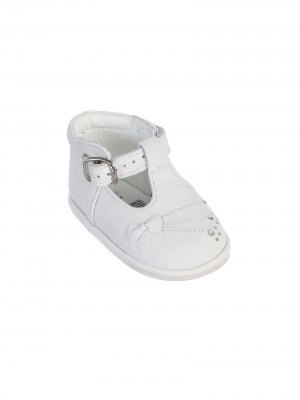 Infant and Toddlers Genuine Leather Shoes Style S300 - WHITE Only