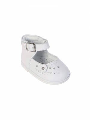 Infant and Toddlers Genuine Leather Shoes Style S302 - WHITE Only