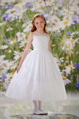 SALE - Gorgeous Tulle and Satin Gown with Beaded Sequin Corded Lace in White Size 8