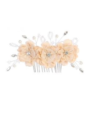 Girls Floral Bridal Quality Haircomb - Style 135 in Choice of Color