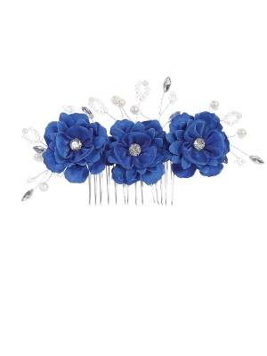 Girls Floral Bridal Quality Haircomb - Style 135 in Choice of Color
