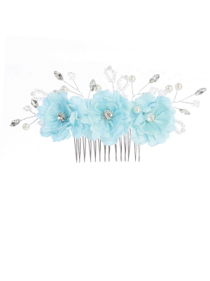 Girls Floral Bridal Quality Haircomb - Style 135 in Choice of Color