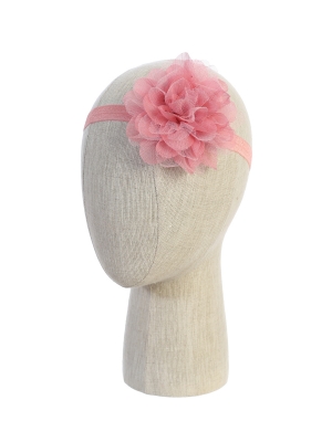 Girls Flower Elastic Headband - Style 162 in Choice of Color