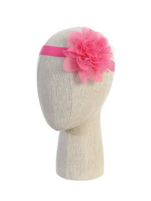 Girls Flower Elastic Headband - Style 162 in Choice of Color