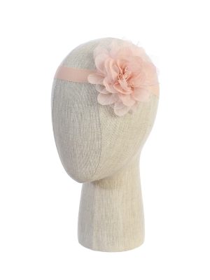 Girls Flower Elastic Headband - Style 162 in Choice of Color