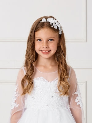 formal headband halo dressy headband flower girl headband wedding headband Rhinestone headband baby headband, ivory headband
