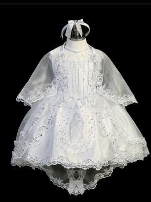 Girls Dress Style 2367 - Embroidered Baptism Dress in White