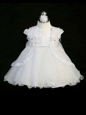 Girls Dress Style 2359 - Gorgeous Floral Embroidery Dress with Scattered Pearls and Sequins. Include