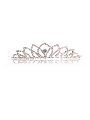 Rose Gold Rhinestone Tiara - Style 326