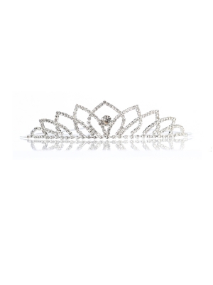 Silver Rhinestone Tiara - Style 326
