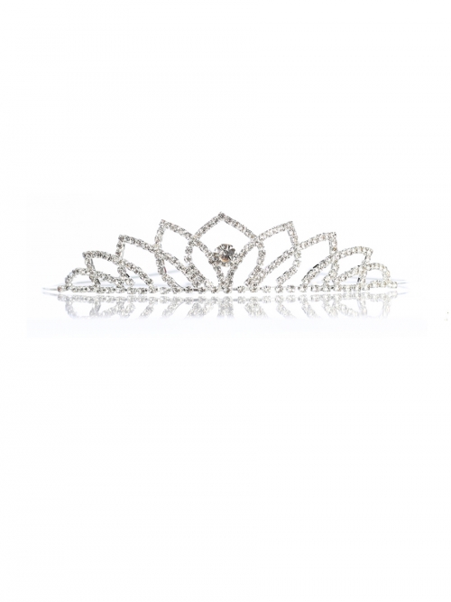 Silver Rhinestone Tiara - Style 326