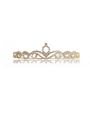 Gold Rhinestone Tiara - Style 327