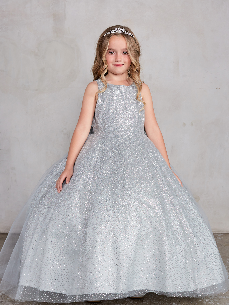 BNY Corner Flower Girl Dress – Sequin & Beaded Silver/Black Dress For Special Occasions - View #11