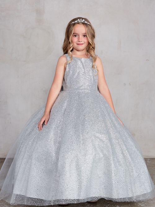 Silver grey flower girl dresses clearance
