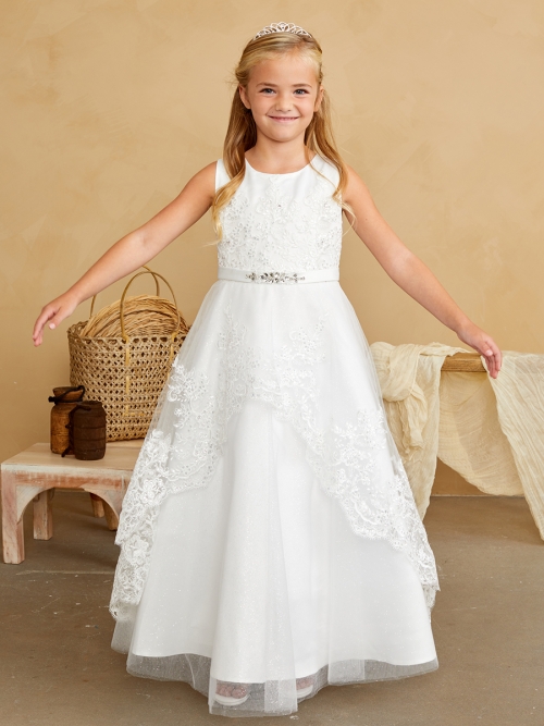 TT_5838IV - Ivory Lace Peplum Dress - New Items - Flower Girl Dresses -  Flower Girl Dress For Less