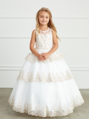 Ivory Ruffle Lace Pageant Dress