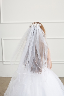 Flower Comb with Veil - Style 713V