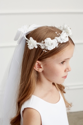Flower Crown with Maria Veil - Style 718M