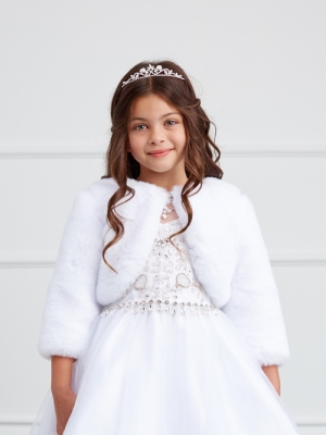 White Faux Fur Jacket - Style 7914
