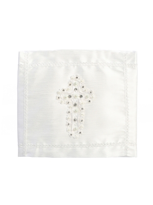Baptism and Christening Blanket with Cross - Style 4