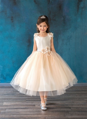 Champagne Flower Adorned Dress