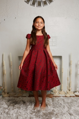 Red Cap Sleeve Floral Dress