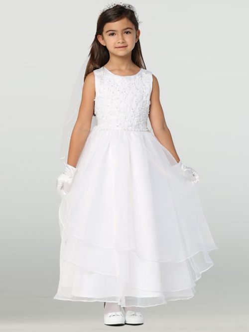 formal dresses for girls size 8 Stretch Lace Tulle Velvet Trim Girl Party Dress Plus Size by AS528+ Kids Dream main image 1