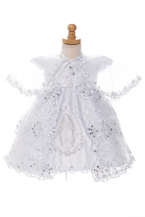 RK_022 Baptism and Christening Gown with Virgin Mary Embroidery