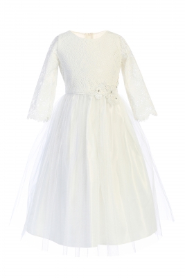 SALE Sweet Vintage Lace Dress with Floral Patch in Off White