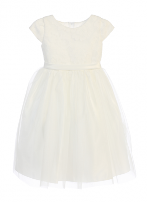 SALE Short Sleeved Floral Mesh and Crystal Tulle Dress in Choice of Color