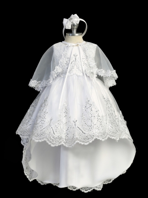Lace Embroidered Dress with Sequin Details
