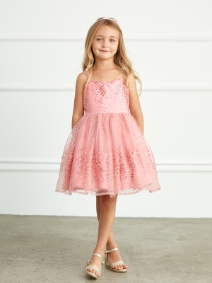 Mauve Sequin Dress with Sweetheart Neckline