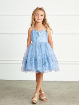 Sky Blue Sequin Dress with Sweetheart Neckline