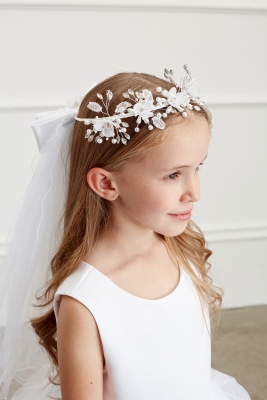 Flower Crown with Veil - Style 710C