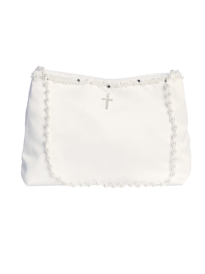 Flower Girl and Communion Purse with Rhinestone Cross- Style B27