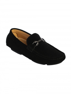 Black Velvet Slip-On Loafer