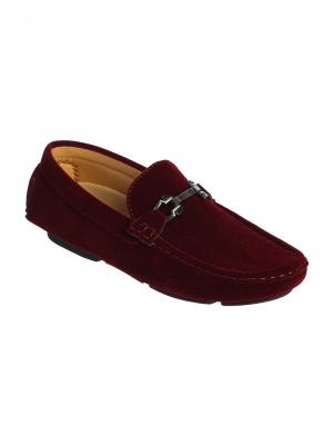 Burgundy Velvet Slip-On Loafer