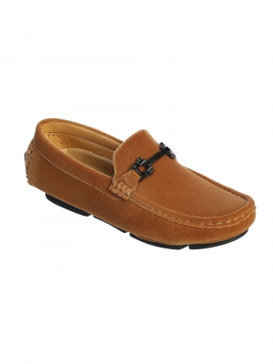 Camel Velvet Slip-On Loafer