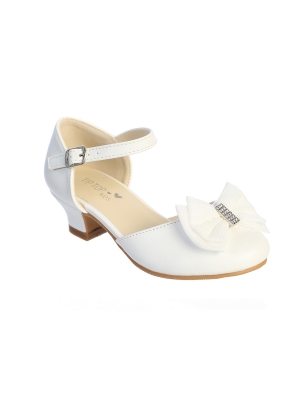 Patent Heels with Double Bow and Rhinestone Center - S166