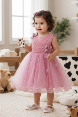 Girls Dress Style 9187B - Rose Baby  Butterfly Blossom Tulle Dress