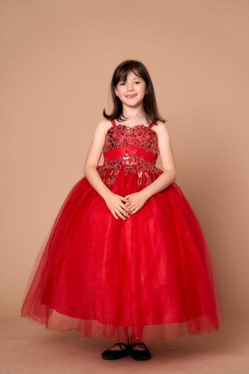 fitted lace wedding dress Red Spaghetti Straps Sequins Lace Mermaid Prom Dresses with Slit Red / 2 main image 1